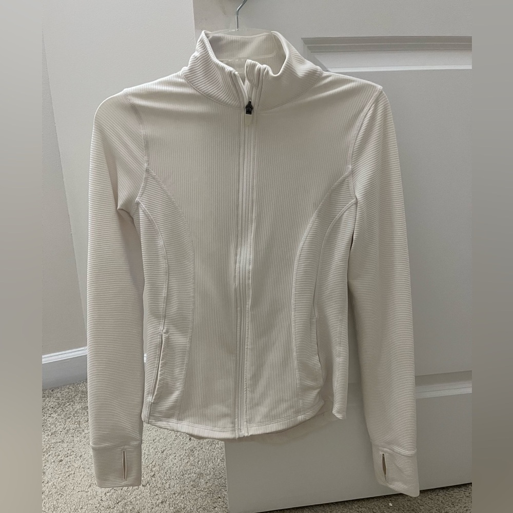 Women's White 90 Degree Athletic Zip-Up Jacket